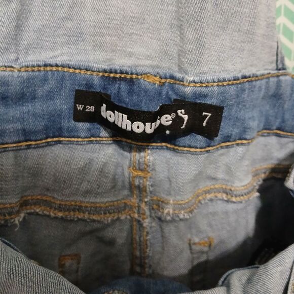 Dollhouse Light Blue Size 28 Jean Shorts Overalls - Picture 2 of 5